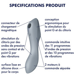 Satisfyer Stimulateur de clitoris Curvy Trinity 3 Satisfyer Gris